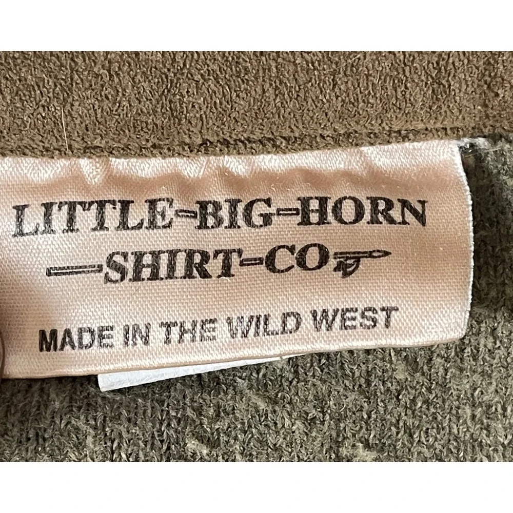 Little Big Horn Shirt Co Fleece Jacket Olive Green Wildlife Print Moose Bear